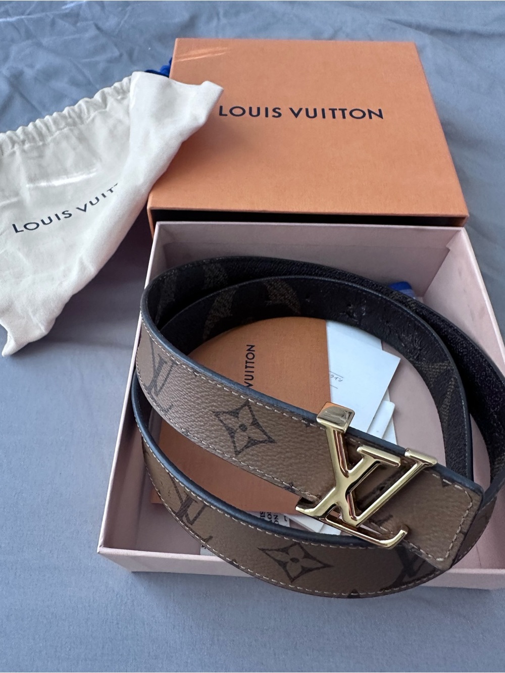 Louis Vuitton Brown Monogram Canvas Women Belt 80